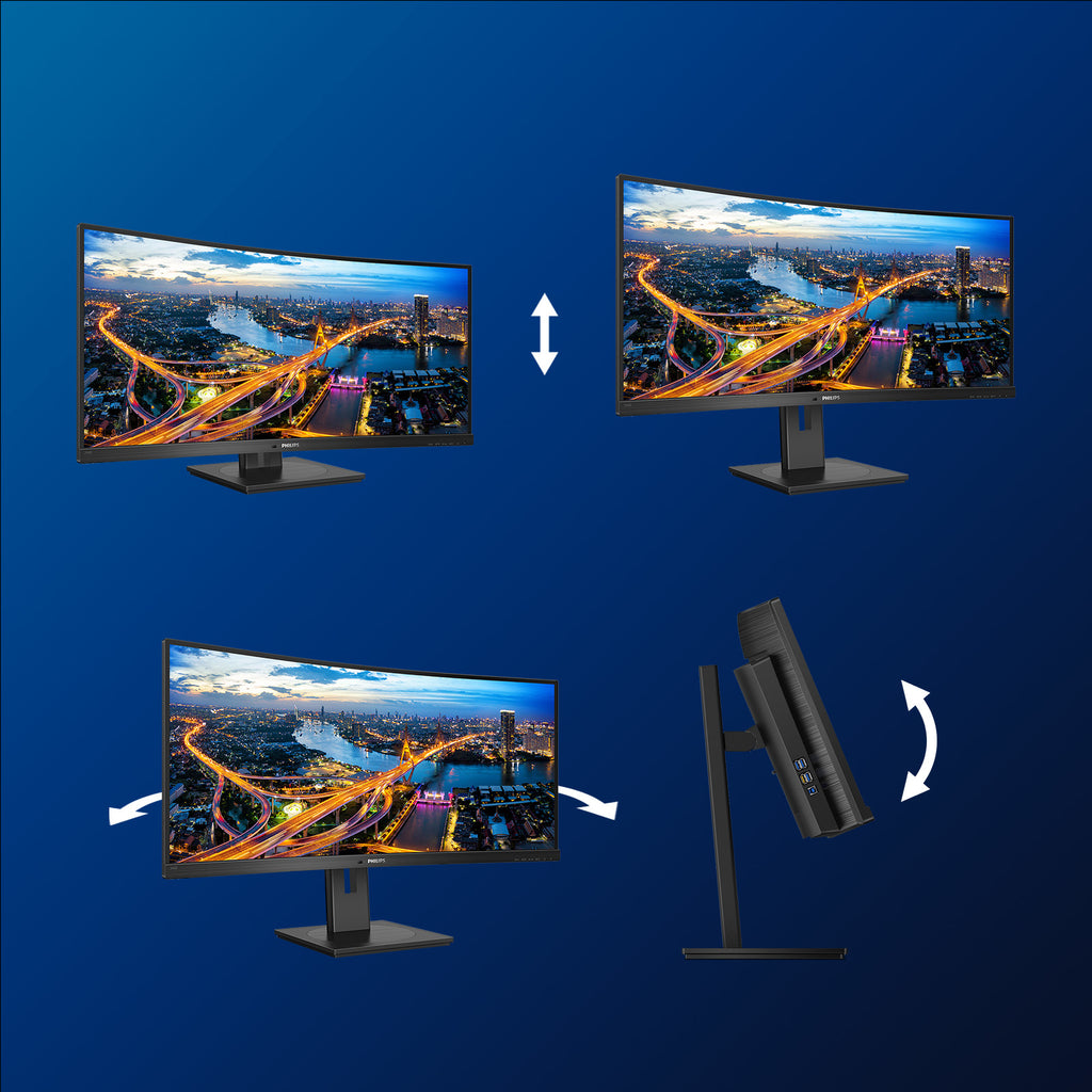 Philips B Line 346B1C/00 écran plat de PC 86,4 cm (34") 3440 x 1440 pixels Quad HD LCD Noir