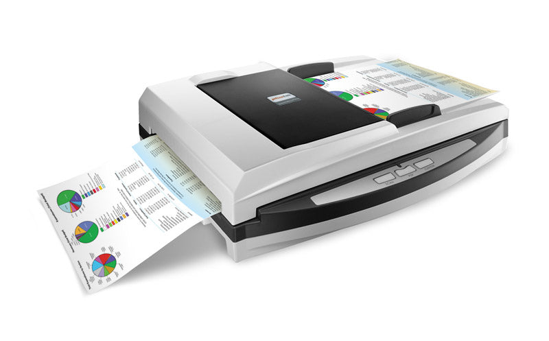Plustek SmartOffice PL4080 ADF Scanner à plat et chargeur automatique 600 x 600 DPI A4 Noir, Gris