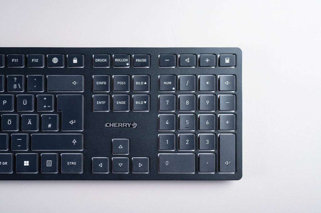 Cherry KW 9100 Slim Clavier Sans Fil Universel RF et Bluetooth, Noir