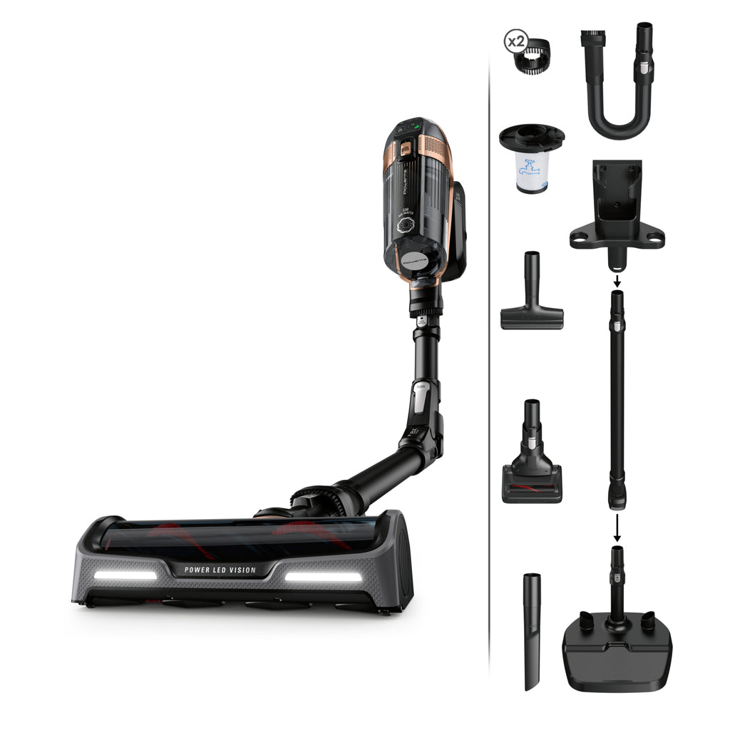 Rowenta X-Force RH99F1 Aspirateur-balai 2 en 1 Batterie Sec HEPA Sans sac 0,9 L Noir, Gris