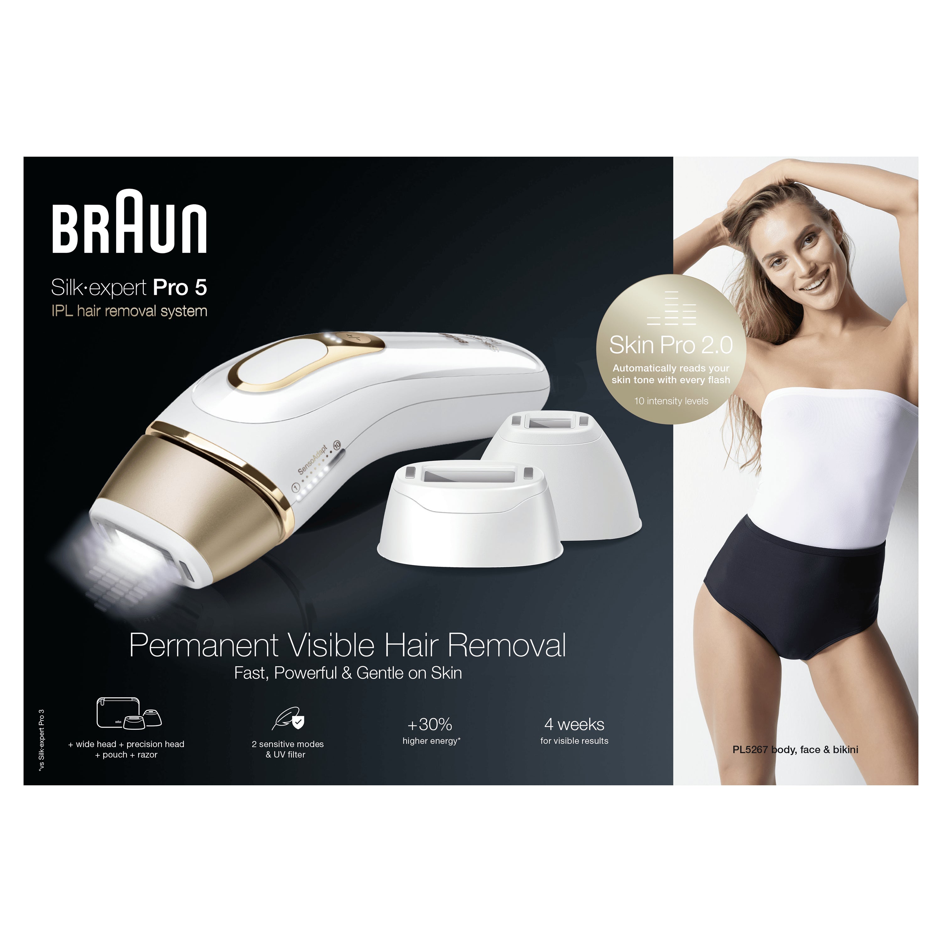Braun Silk-expert Pro Silk·expert Pro 5 PL5267 Lumière pulsée Or, Blanc