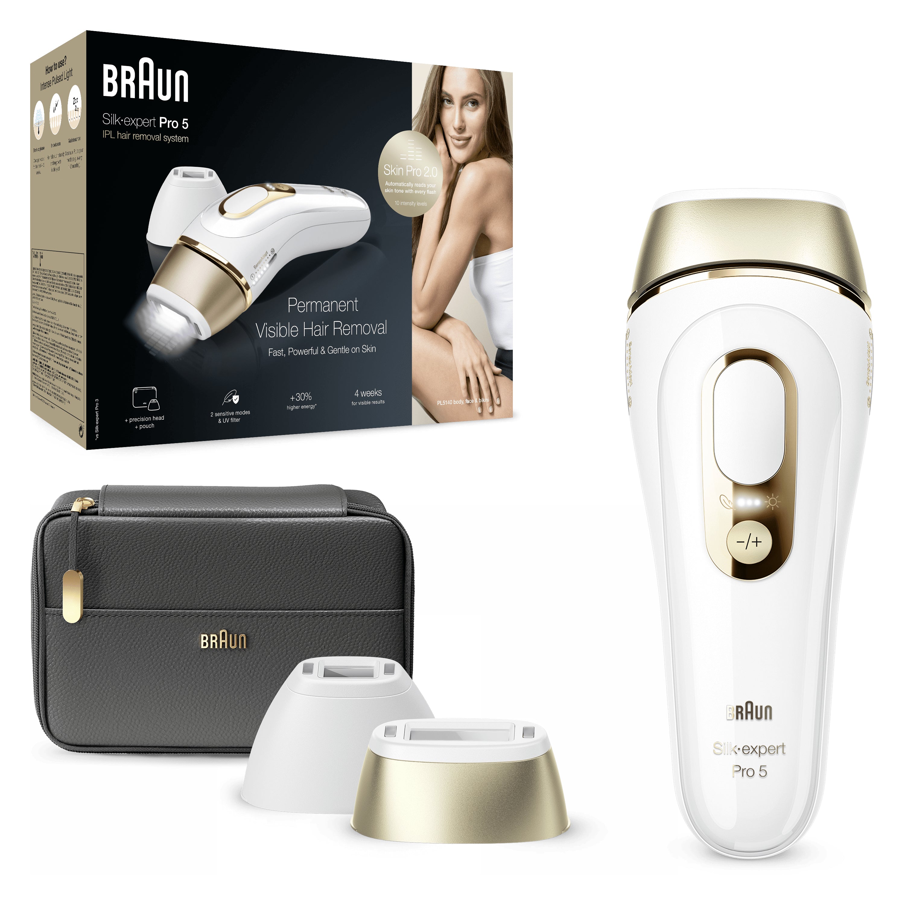 Braun Silk-expert Pro Silk·expert Pro 5 PL5140 Lumière pulsée Or, Blanc