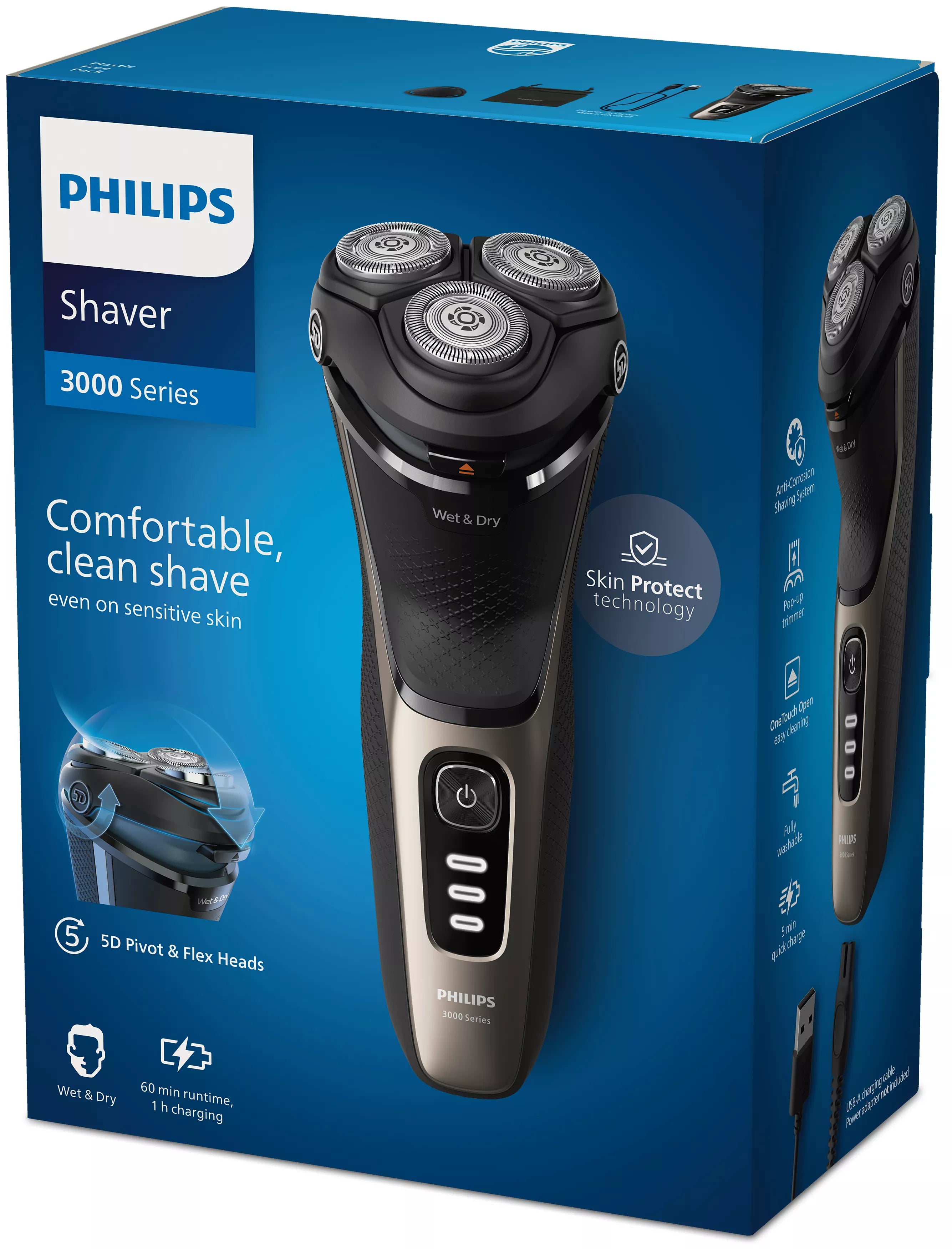 Philips Shaver 3000 Series S3242/12 Rasoir électrique 100 % étanche