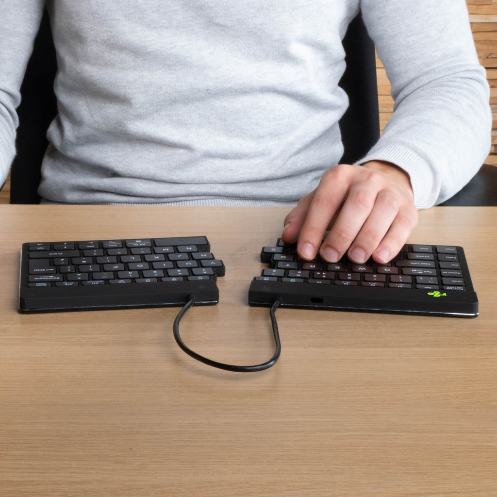 R-Go Tools Clavier ergonomique R-Go Split Break avec logiciel de pause, clavier ergonomique divisé, QWERTY (US), bluetooth, noir