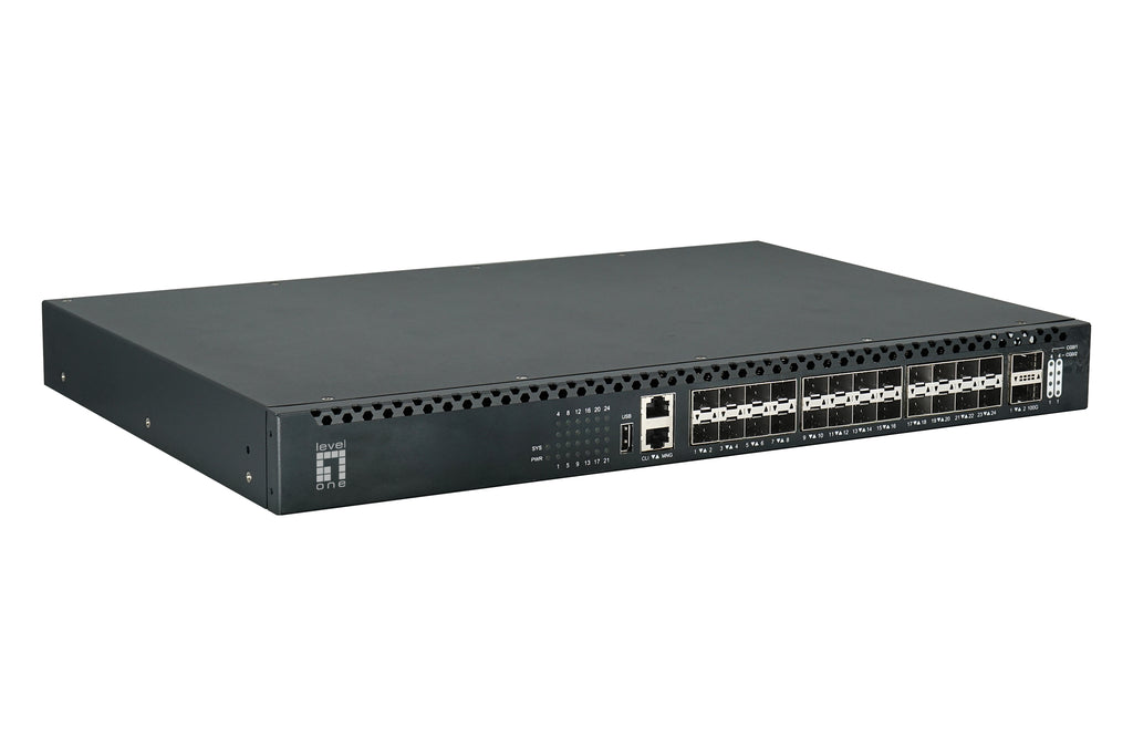 LevelOne XQS-3126 Commutateur Réseau Géré L3, Noir