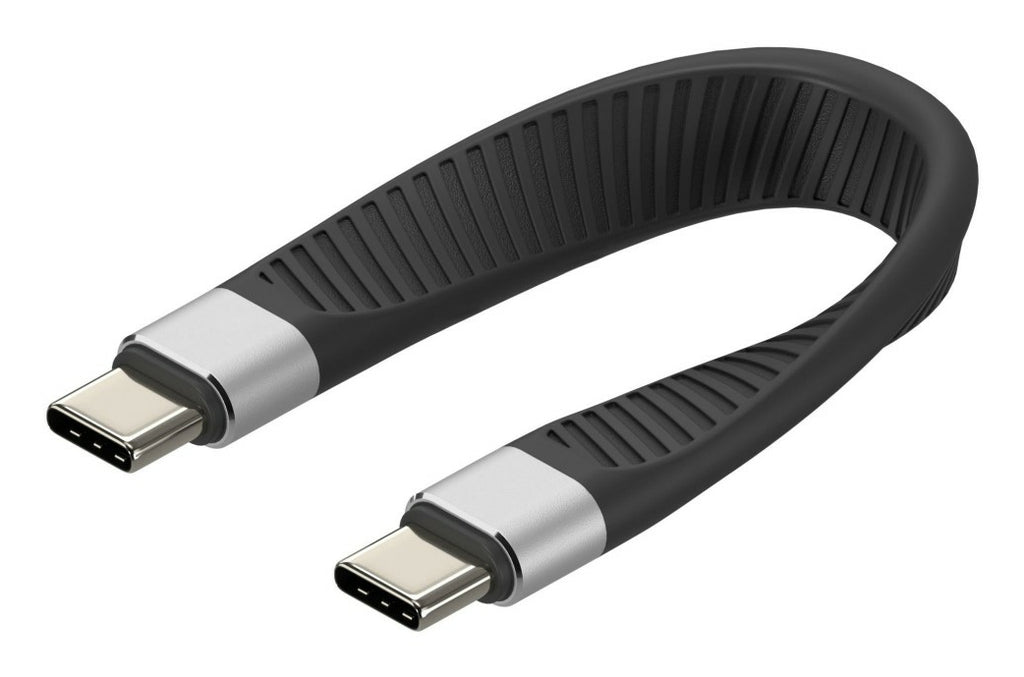 Câble USB4 Gen 2x2 ICOC-USBC-FL-U4, 40 Gbit/s, 1000 W, 0,124 m, Noir