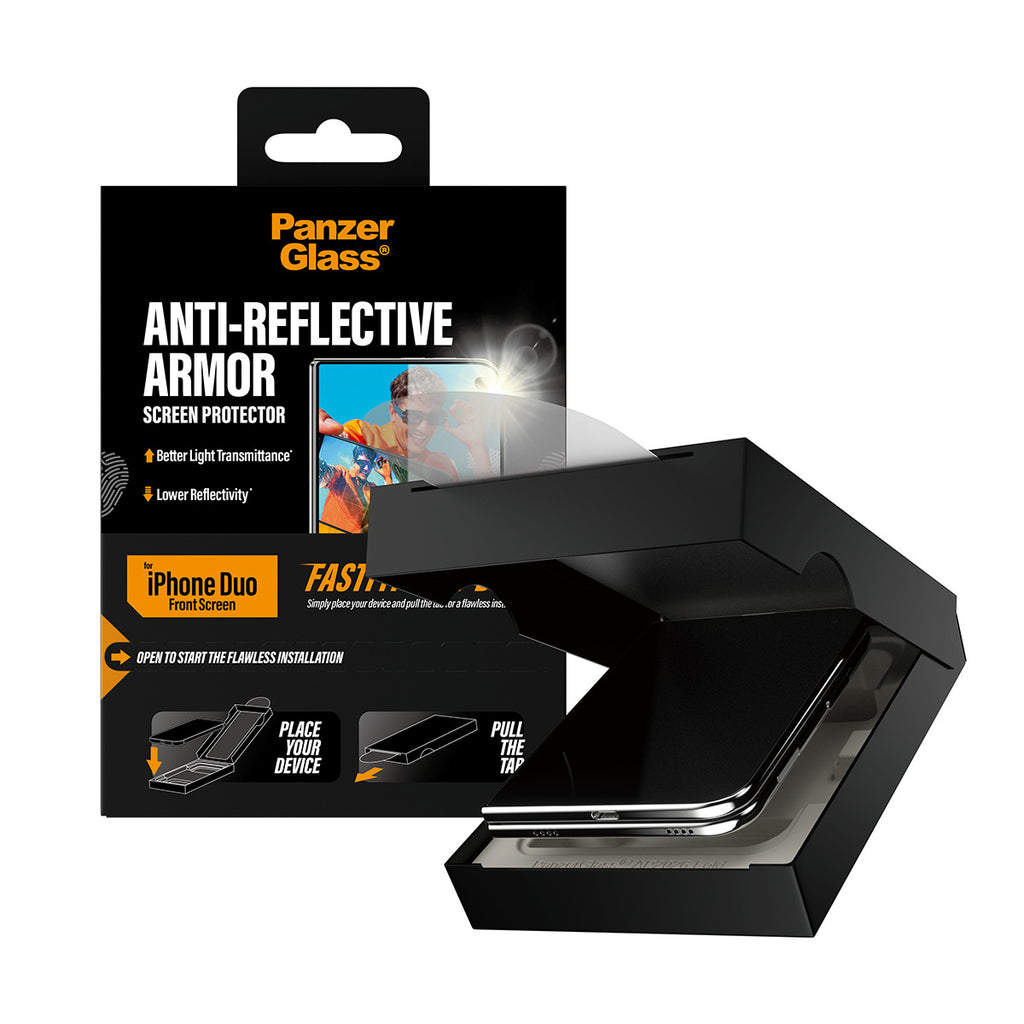 PanzerGlass ® Anti-reflective Armor Front Screen Protector iPhone Duo | FRAME FIT w. FASTFIT IN-A-BOX Protection d'écran