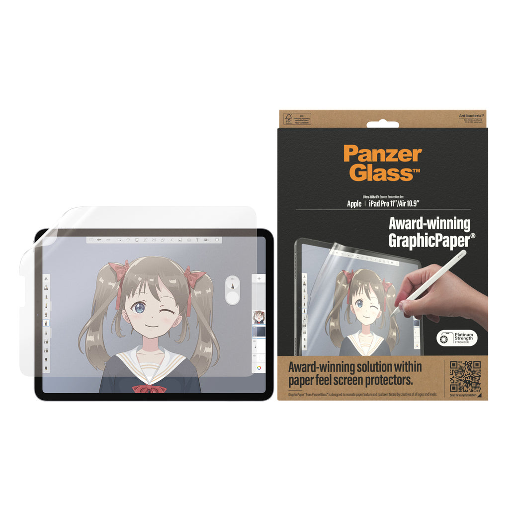 PanzerGlass ® GraphicPaper® Screen Protector iPad Pro 11″ (2018, 2020-2022, 2024) | iPad Air 10.9'' (2020, 2022) Protection d'écran transparent Apple 1 pièce(s)