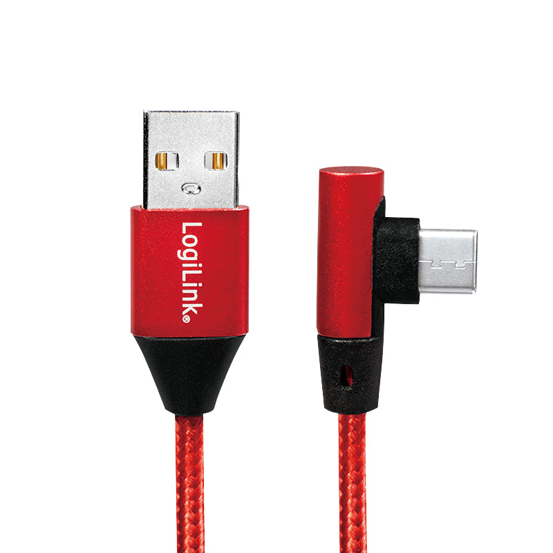 LogiLink CU0146 câble USB USB 2.0 1 m USB A USB C Rouge - vue 2