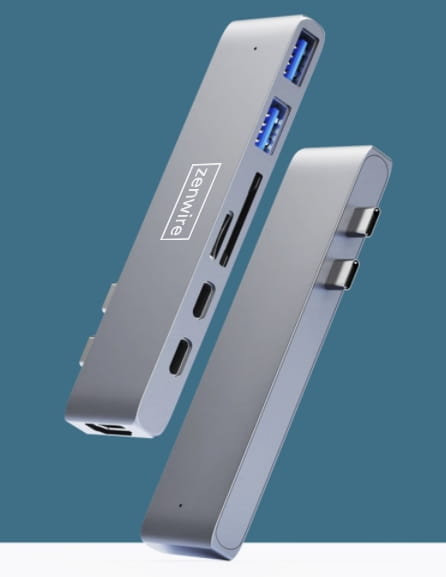 Adaptateur 7-en-1 USB-C, HDMI 4K, SD, Thunderbolt 3.0, USB 3.0 pour MacBook Pro, Air, M1, M2, M3 - Zenwire BYL-2011N