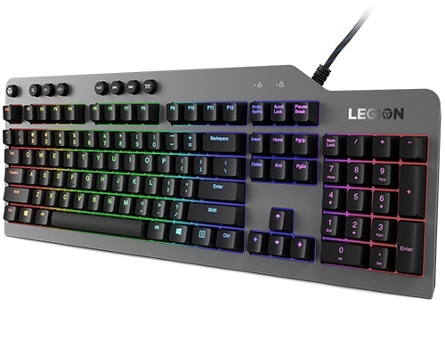 Lenovo Legion K500 clavier Gaming USB QWERTY Anglais américain Noir, Gris