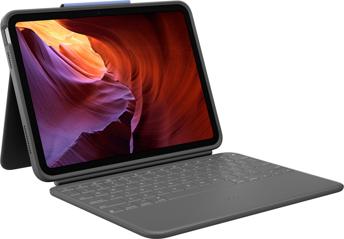 Logitech Rugged Folio Tastatur og folio-kasse Kabling Tysk Apple 10.2-inch iPad Wi-Fi ¦ Apple 10.9-inch iPad Wi-Fi
