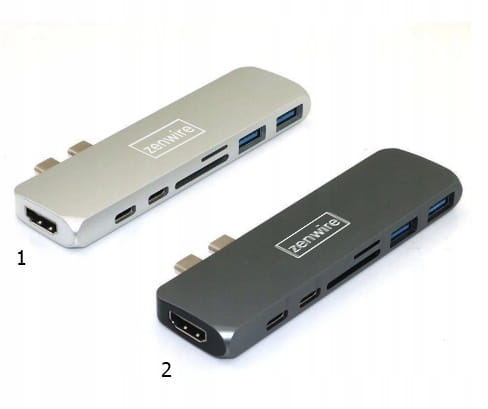 Adaptateur 7-en-1 USB-C, HDMI 4K, SD, Thunderbolt 3.0, USB 3.0 pour MacBook Pro, Air, M1, M2, M3 - Zenwire BYL-2011N