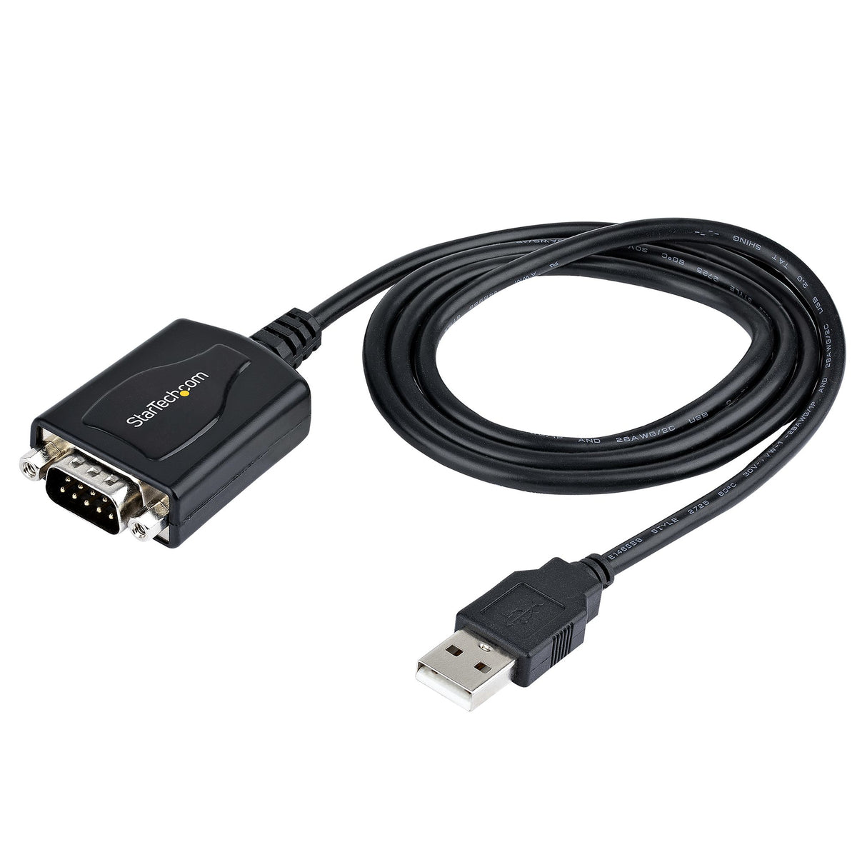 StarTech.com Adaptateur USB vers RS232 DB9 Mâle, 1m, Rétention du Port COM, Chipset Prolific