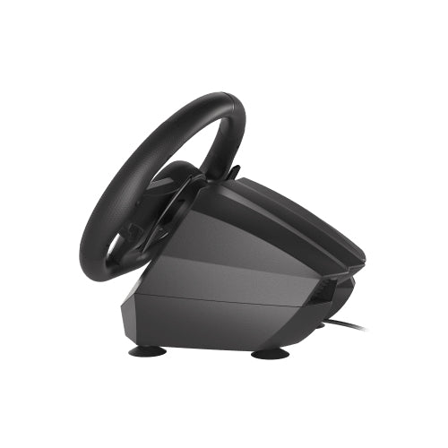 Volant et Pédales Seaborg 400 USB, Noir et Argent, pour PC, PS4, PS3, Xbox One, Xbox 360, Nintendo Switch