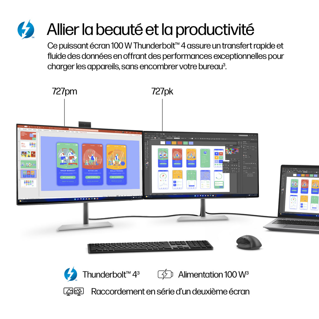 HP Series 7 Pro Écran 27 pouces 4K Thunderbolt 4 - 727pk Sans PVC