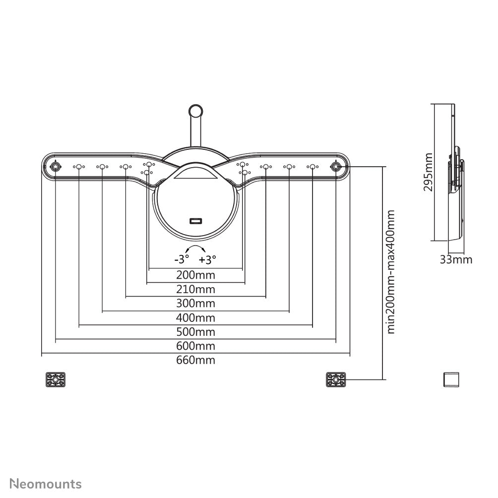 Neomounts OLED-W600BLACK Support Mural Fixe pour Écrans 32-70 pouces