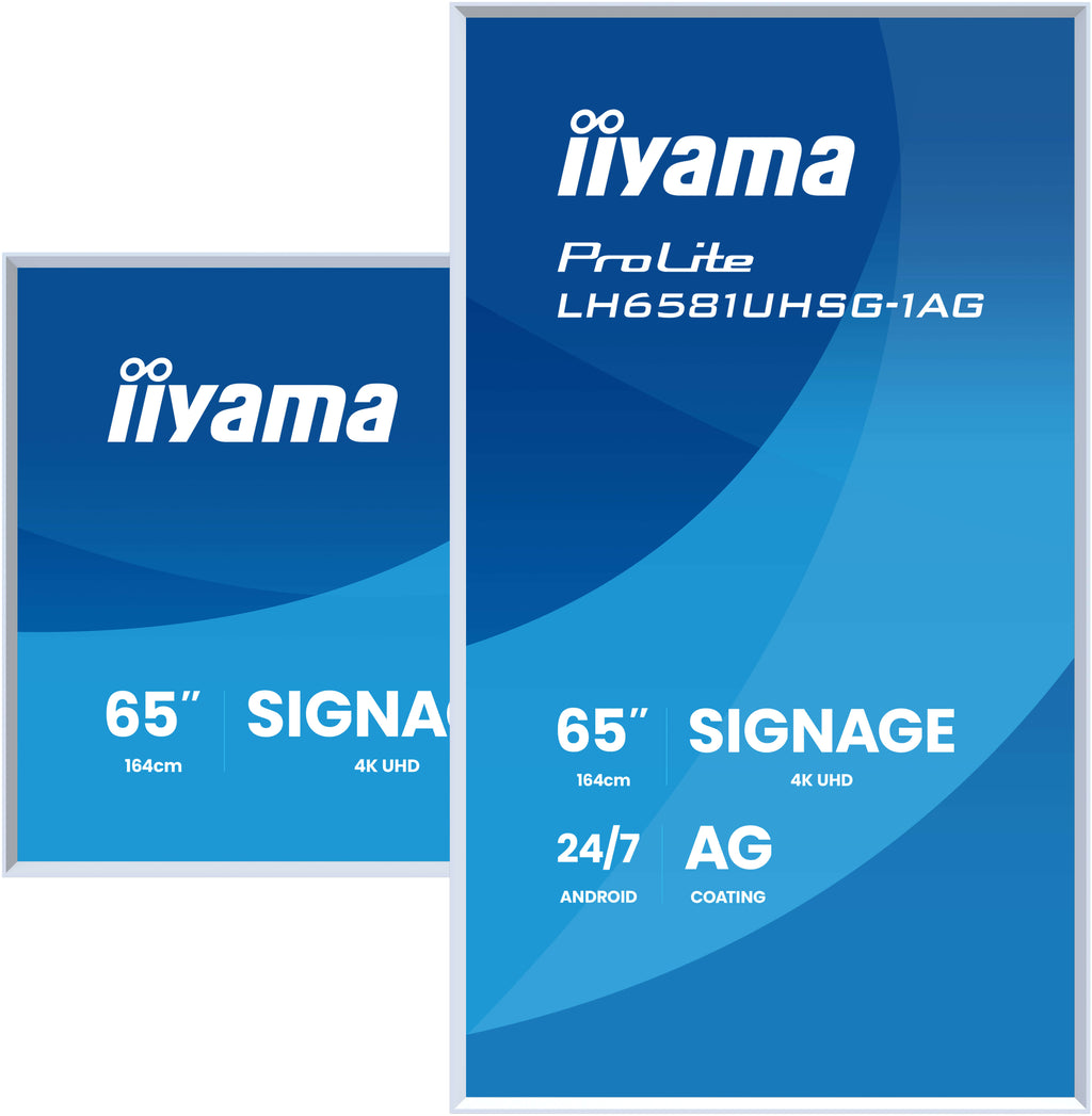 iiyama LH6581UHSG-1AG Écran d'Affichage Dynamique 64.5" 4K UHD Blanc, Android, Wifi, 500 cd/m², 24/7