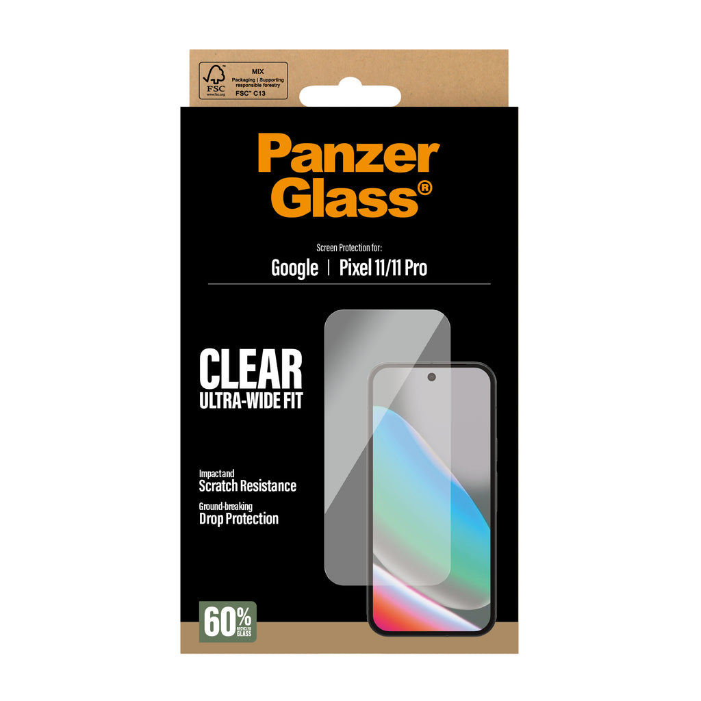 PanzerGlass ® Screen Protector Google Pixel 11 | 11 Pro | Ultra-Wide Fit Protection d'écran transparent 1 pièce(s)