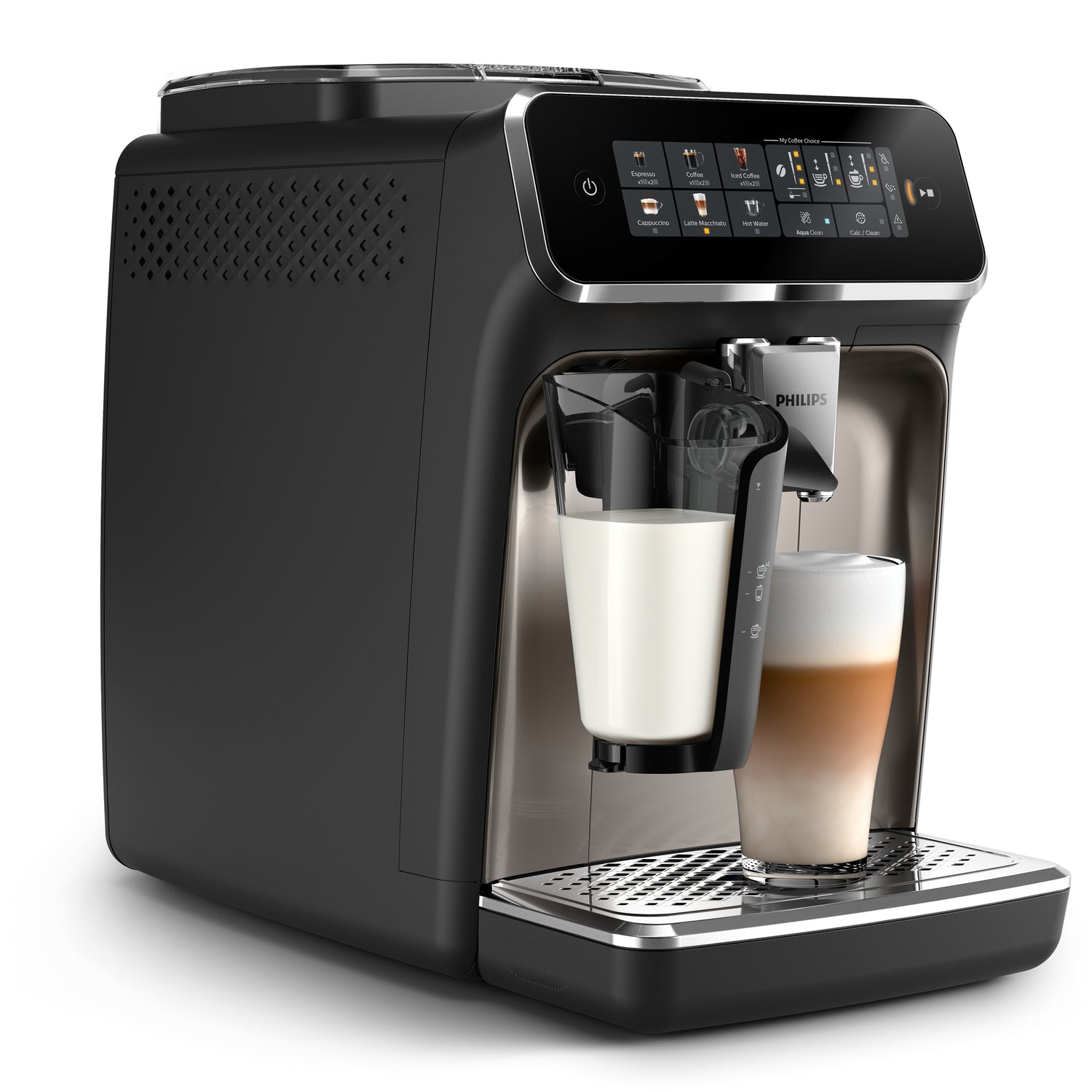 Philips Série 3300 Noir / Chrome EP3347/90 Machine expresso broyeur,6 boissons, carafe LatteGo