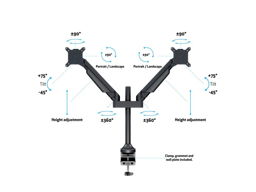 Multibrackets 7204 Support d'Écran Plat pour Bureau jusqu'à 32 pouces, Noir