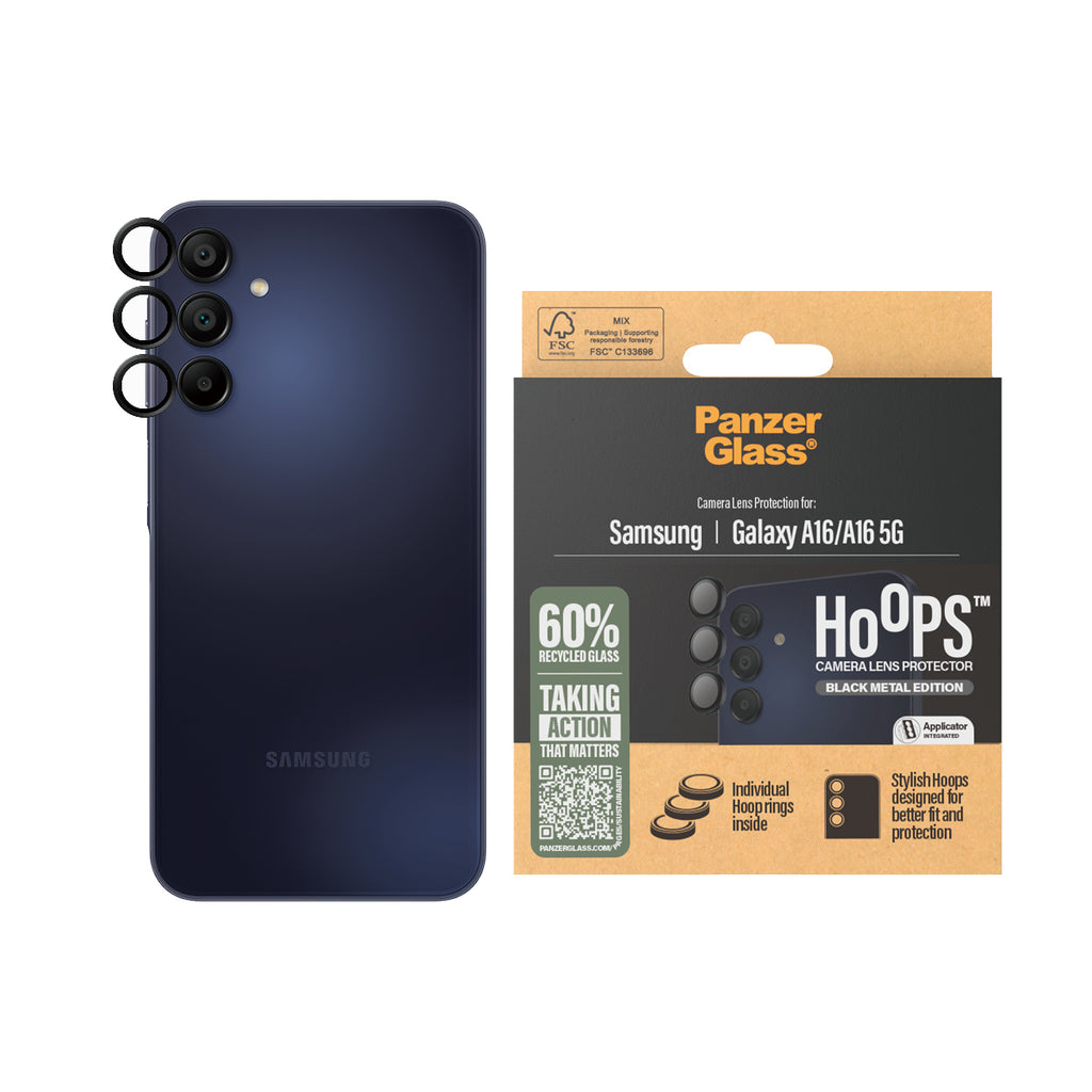 PanzerGlass ® Hoops® Camera Lens Protector Black Samsung Galaxy A16 | A16 5G Protection d'écran transparent 1 pièce(s)