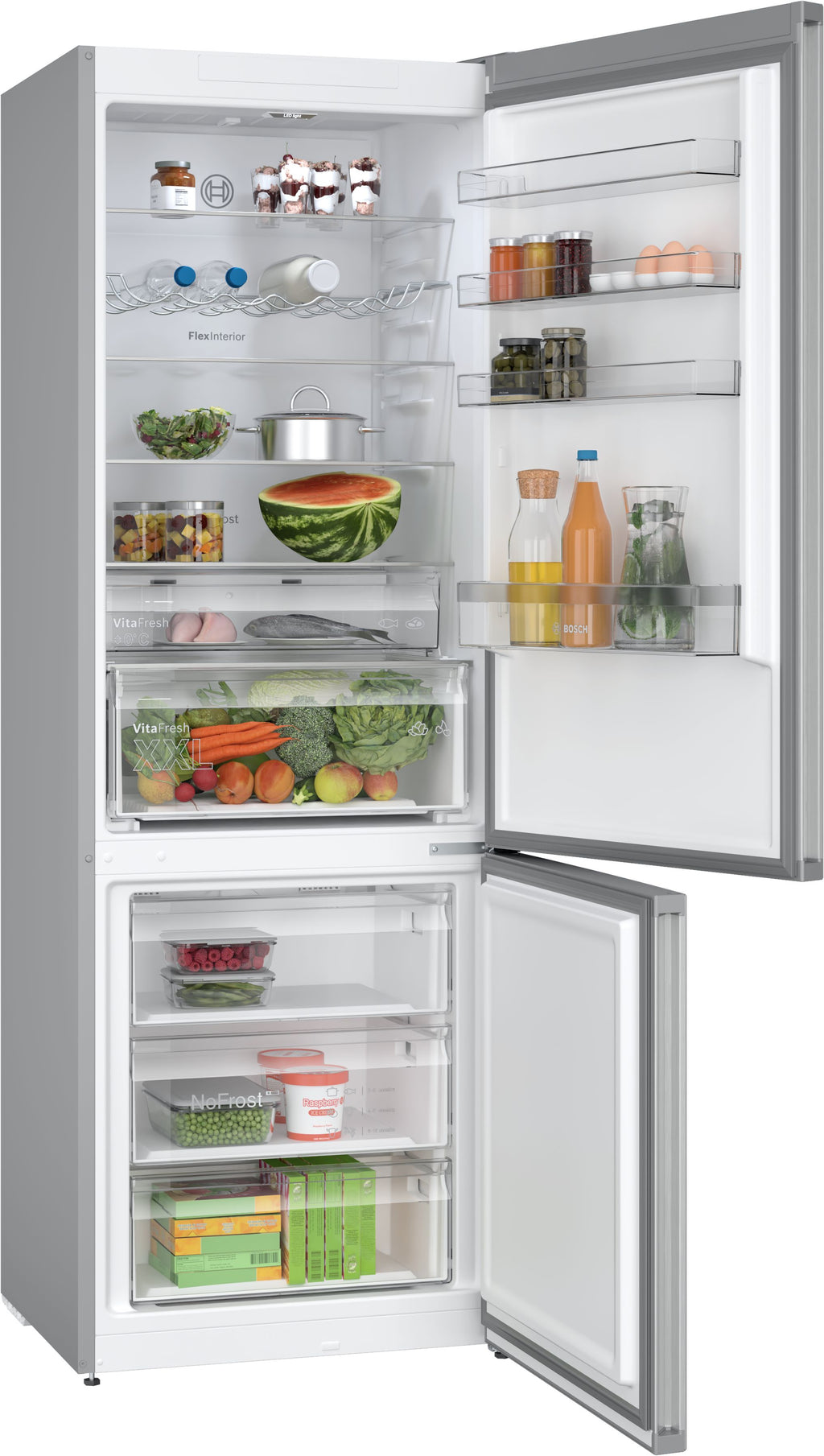 Bosch Bosch Serie 4 KGN497LDF réfrigérateur-congélateur Pose libre 440 L Acier inoxydable