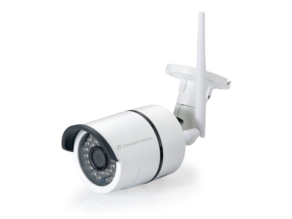 Conceptronic JARETH02W Caméra de Sécurité IP Extérieure, Résolution 1280 x 720 pixels, Format Balle, Blanc