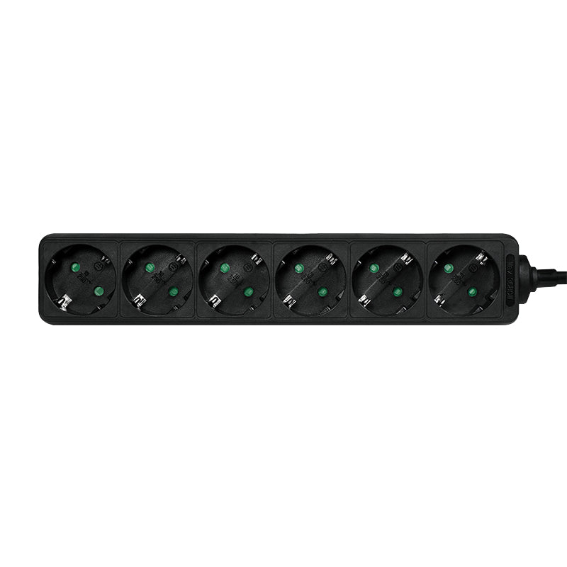 LogiLink LPS238B Multiprise 6 Prises CA, Câble 1,5 m, Noir
