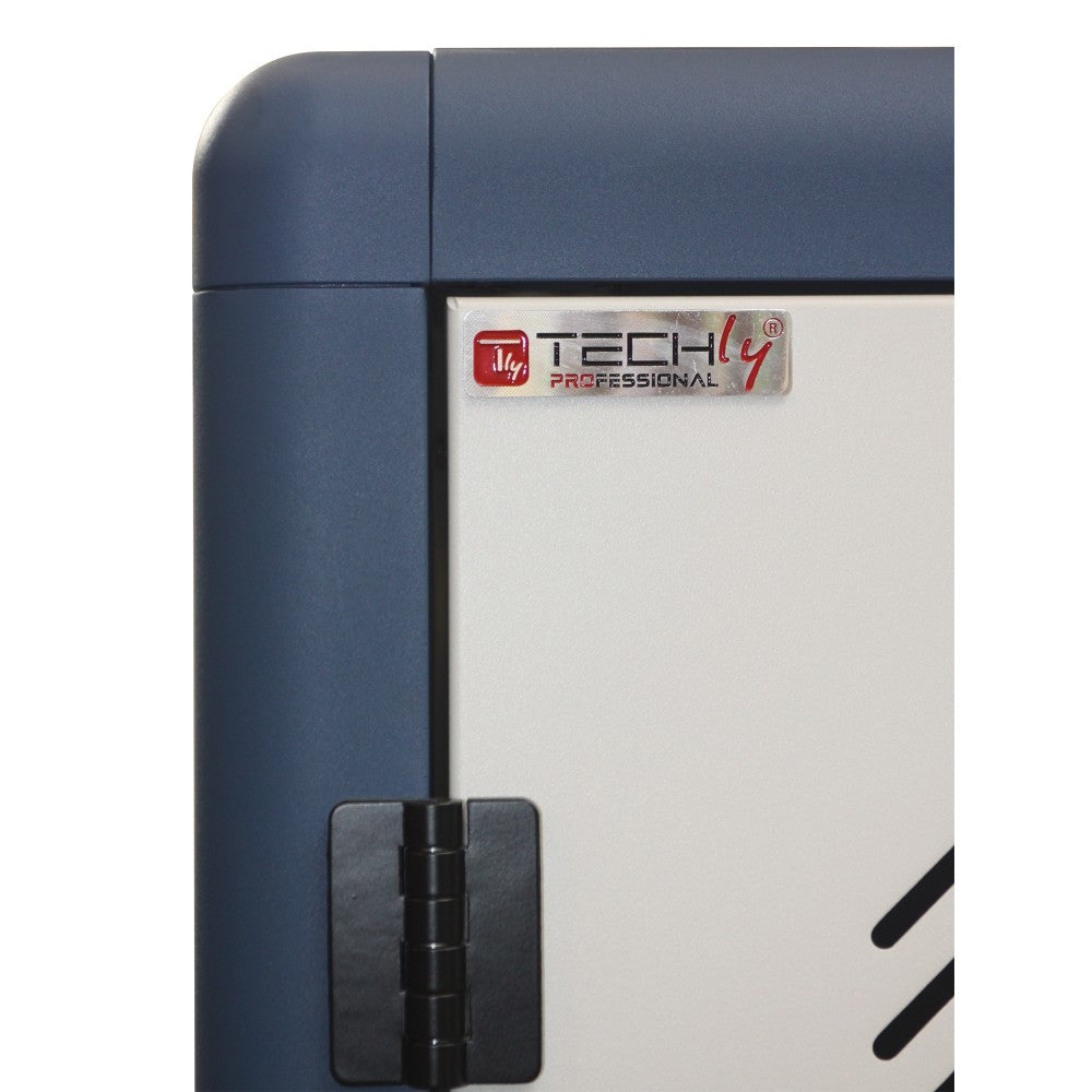 Techly I-CABINET-30DUTY chariot et rangement roulant Classe mobile de charge et de gestion Blanc, Bleu
