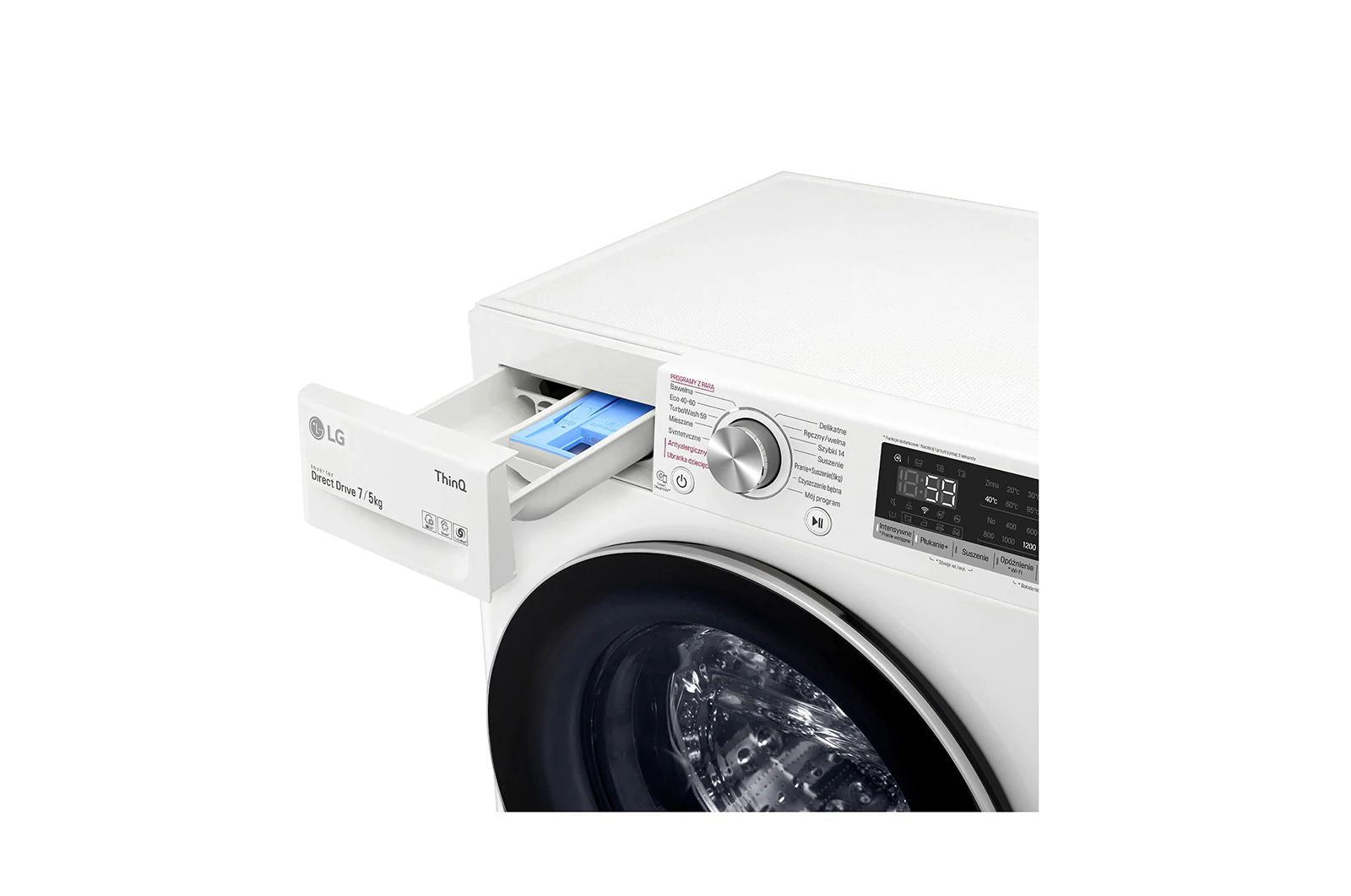 LG F2DV5S7S1E machine à laver avec sèche linge Pose libre Charge avant Blanc