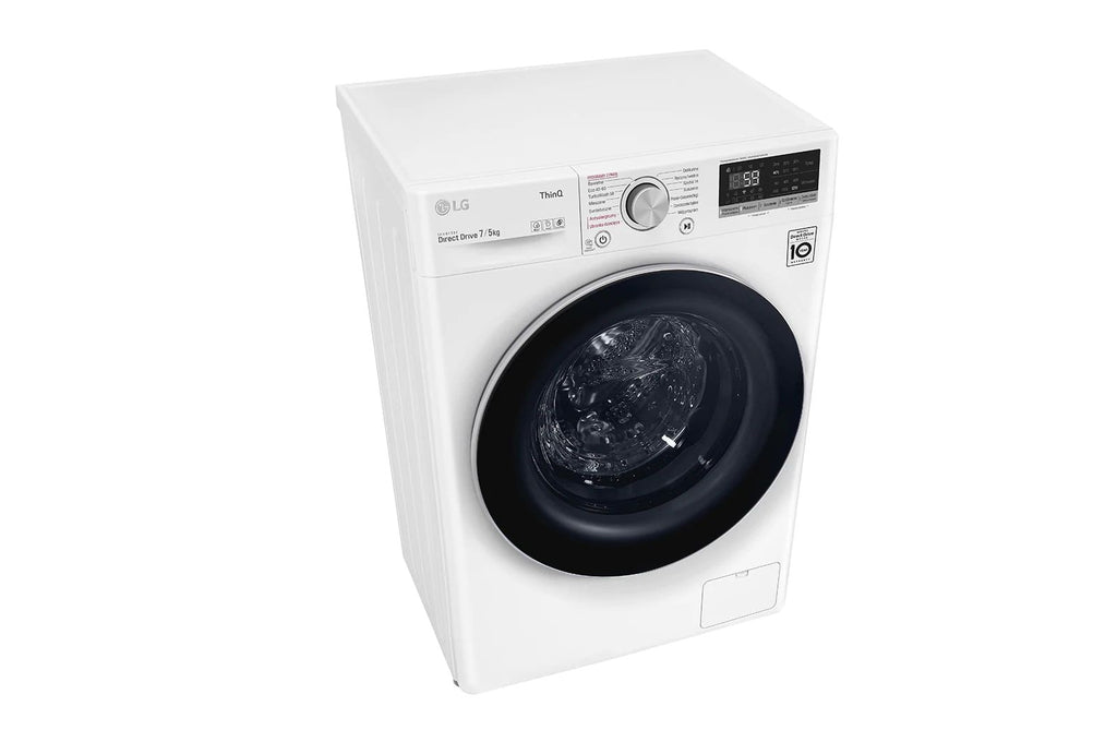 LG F2DV5S7S1E machine à laver avec sèche linge Pose libre Charge avant Blanc