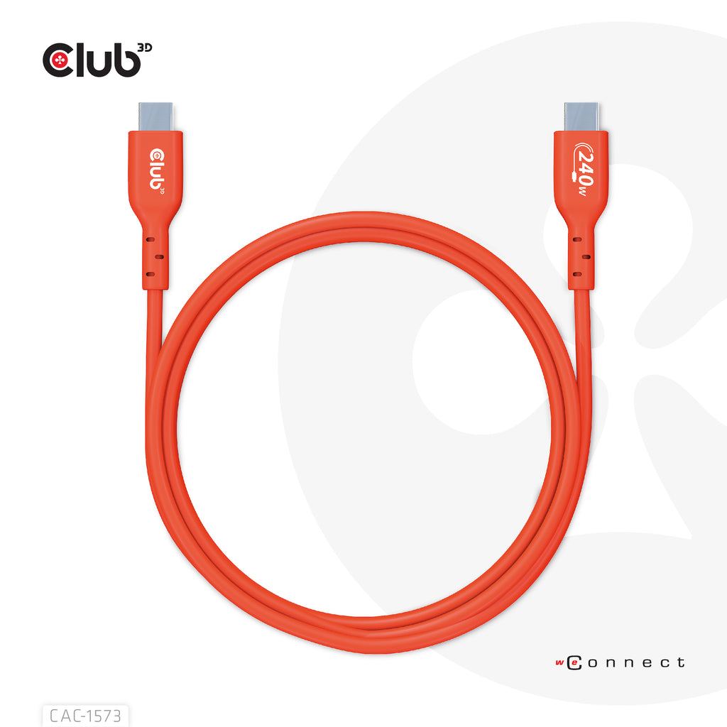 CLUB3D CAC-1573 câble USB USB 2.0 2 m USB C 0,48 Gbit/s 240 W Rouge