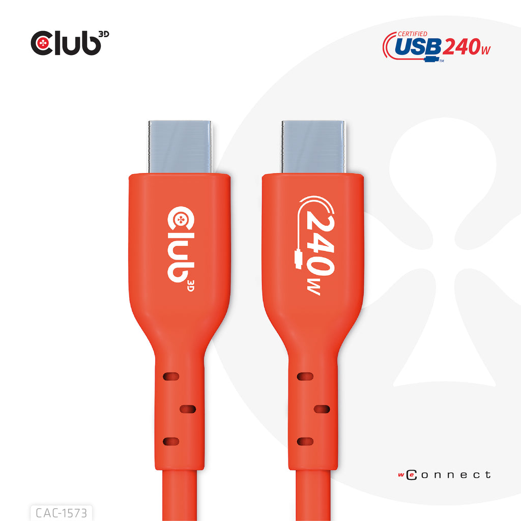 CLUB3D CAC-1573 câble USB USB 2.0 2 m USB C 0,48 Gbit/s 240 W Rouge
