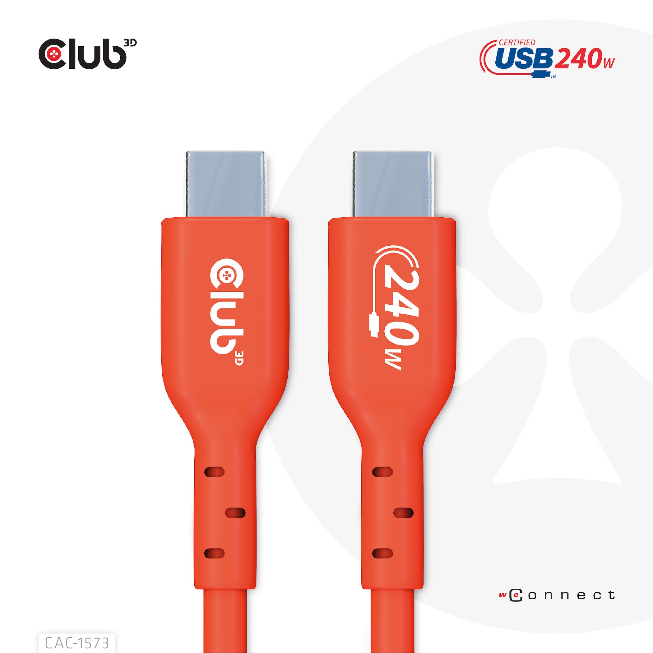 CLUB3D CAC-1573 câble USB USB 2.0 2 m USB C 0,48 Gbit/s 240 W Rouge