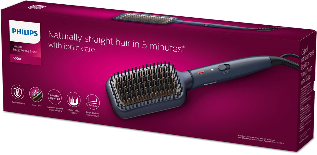 Philips 5000 series BHH885/00 brosse soufflante et fer à lisser Brosse à lisser À chaleur Bleu 1,8 m