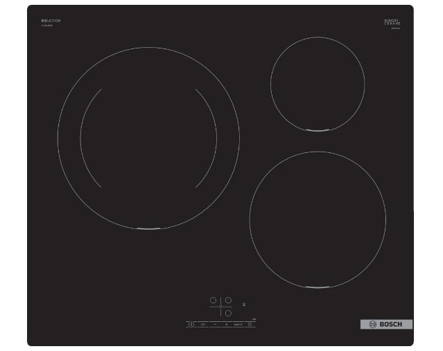 Bosch Bosch Serie 4 PUJ611BB5E plaque Noir Intégré 60 cm Plaque avec zone à induction 3 zone(s)