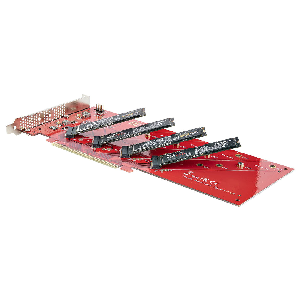 StarTech.com QUAD-M2-PCIE-CARD-B carte et adaptateur d'interfaces Interne M.2