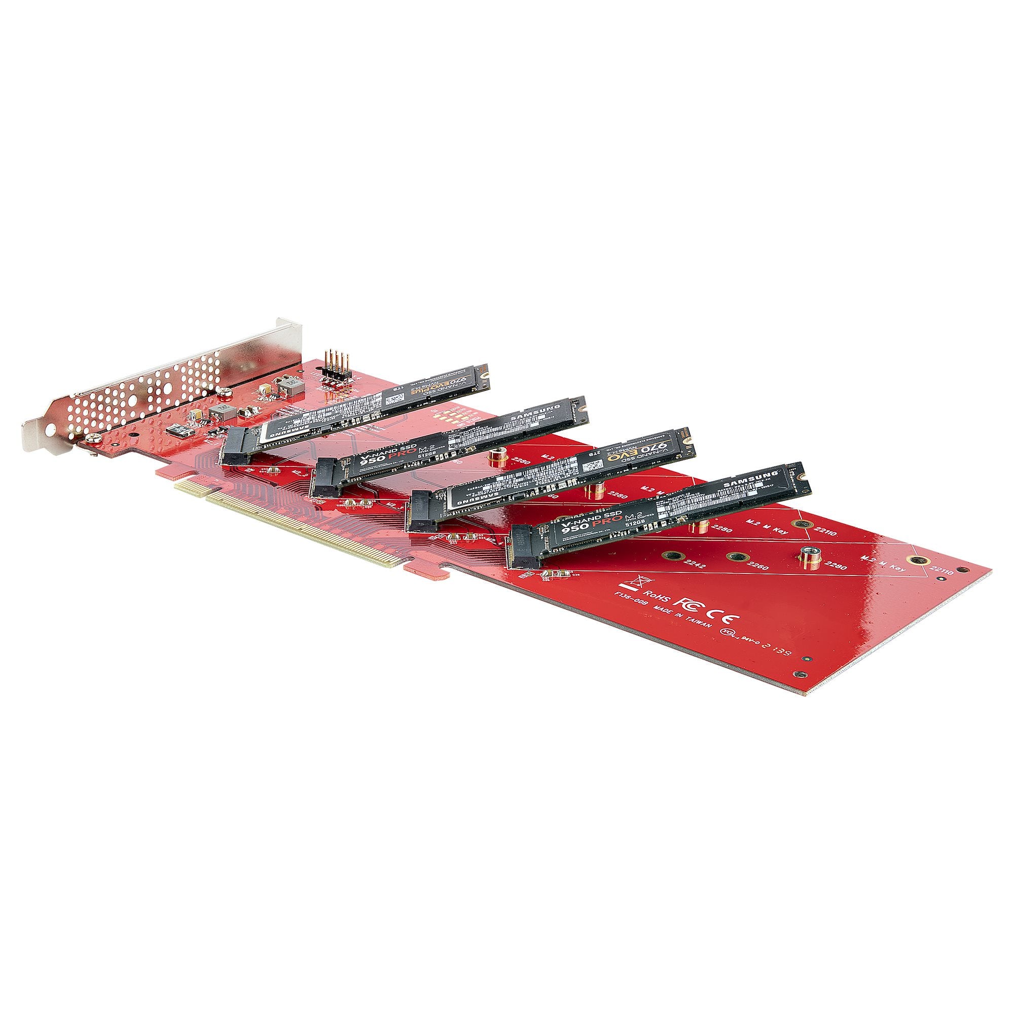 StarTech.com QUAD-M2-PCIE-CARD-B carte et adaptateur d'interfaces Interne M.2