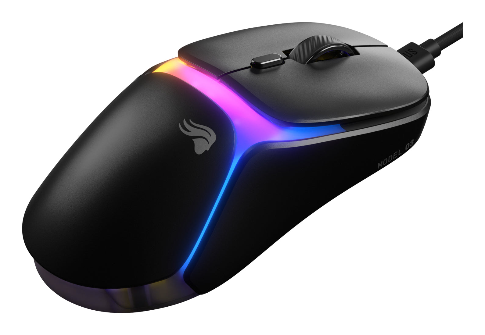 Glorious Gaming Glorious Gaming - Souris gaming filaire Modèle O3 - Ultralégère 54 g, Switch optiques 130M clics, Capteur BAMF 3.0 30k DPI, Suivi 750 IPS, Accélération 50 G, compatible toutes prises en main - Noire