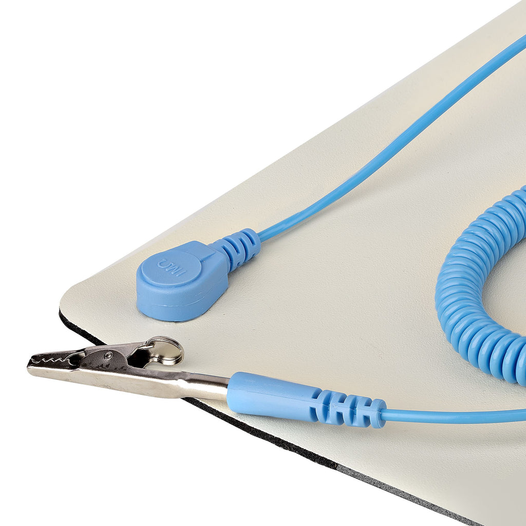 StarTech.com Tapis Antistatique ESD - Tapis de Bureau ESD Universel - Sous-couche pour Réparation d'Appareils Électroniques - Tapis de Travail avec Câble de Mise à la Terre Détachable, ANSI/ESD S 4.1, 60x120cm