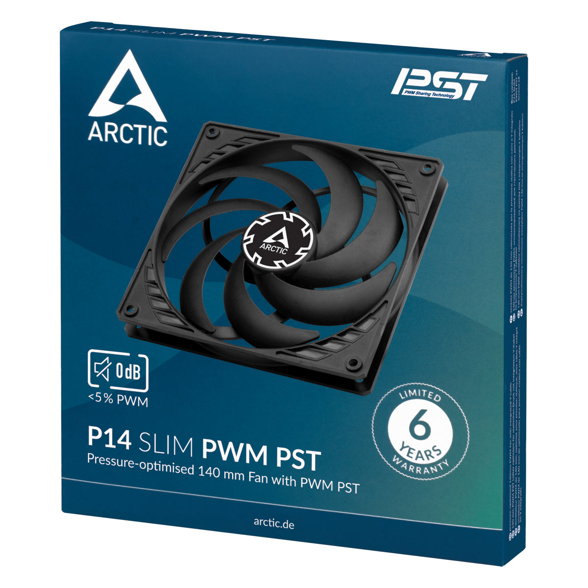 ARCTIC P14 Slim PWM PST Boitier PC Ventilateur 14 cm Noir 1 pièce(s)