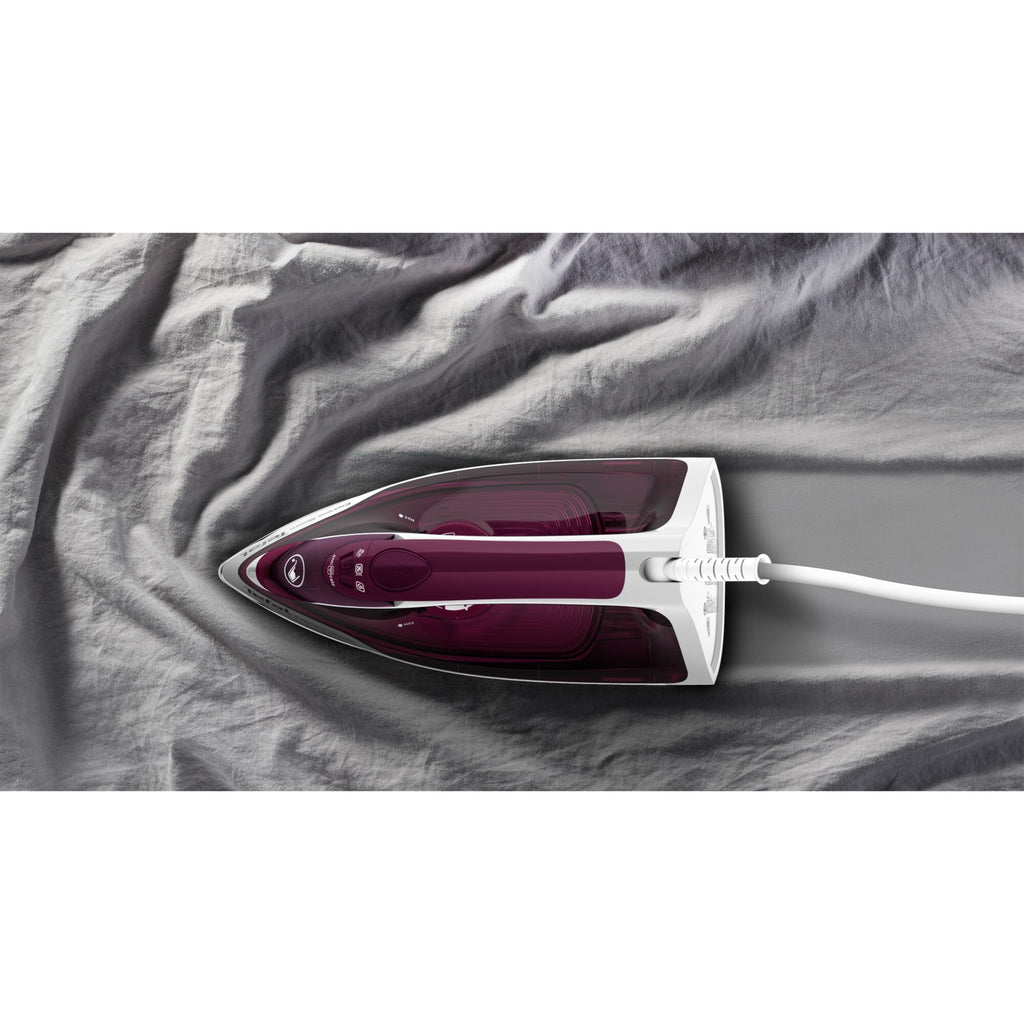 Tefal Express Steam FV2835E0 fer à repasser Fer à repasser à sec ou à vapeur Semelle en cérilium 2400 W Violet, Blanc