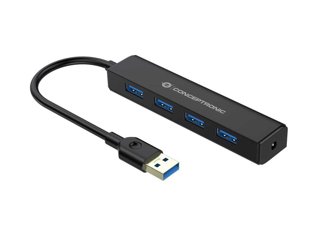 Conceptronic C4PUSB3 hub & concentrateur USB 3.2 Gen 1 (3.1 Gen 1) Type-A 5000 Mbit/s Noir