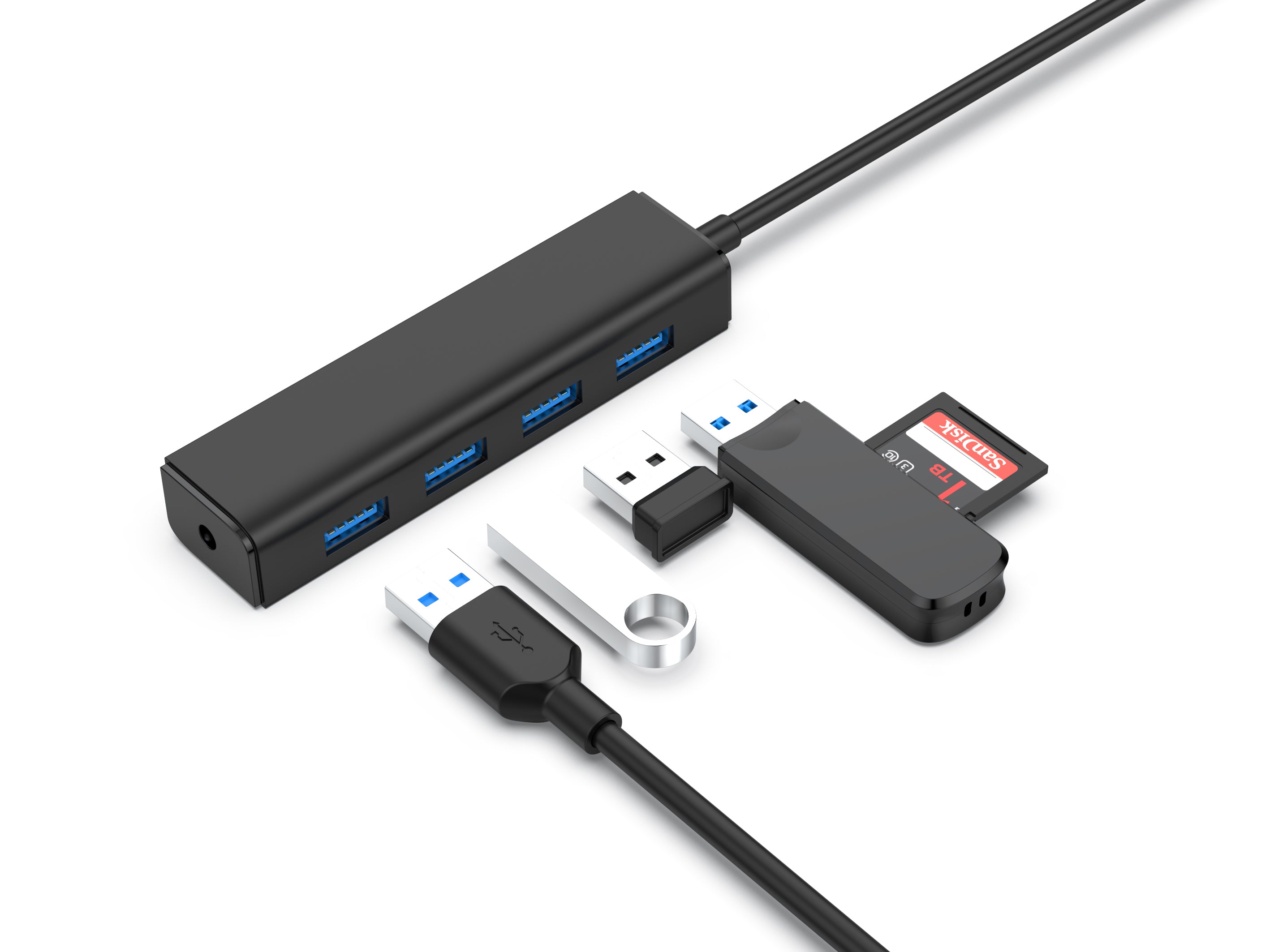 Conceptronic C4PUSB3 hub & concentrateur USB 3.2 Gen 1 (3.1 Gen 1) Type-A 5000 Mbit/s Noir