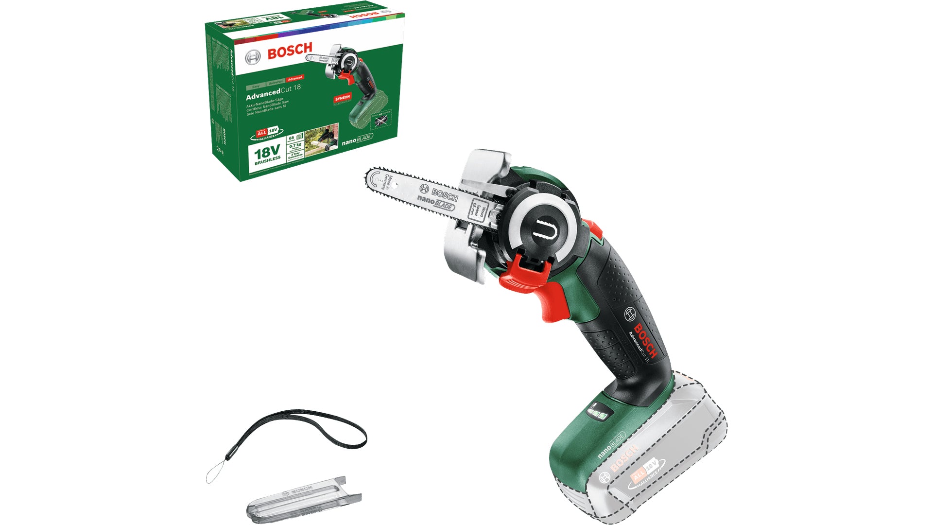 Bosch Bosch AdvancedCut 18 7000 tr/min Noir, Vert, Rouge, Argent