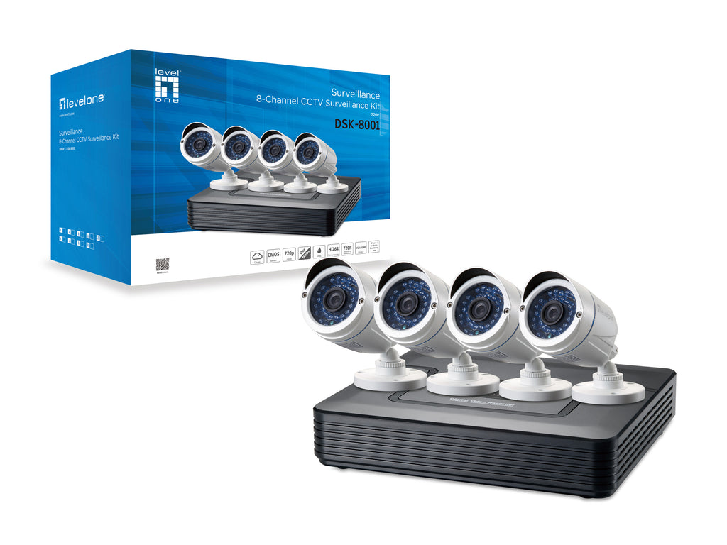 LevelOne DSK-8001 kit de vidéo-surveillance Avec fil 8 canaux