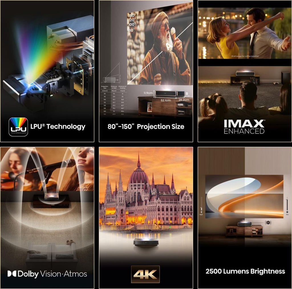 Hisense PT1 Projecteur à focale ultra courte UHD 4K (3840x2160) Compatibilité 3D Noir - vue 5