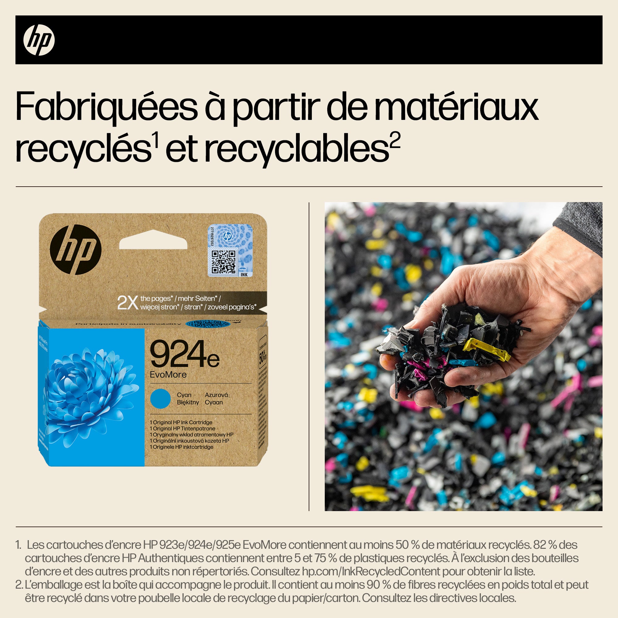 HP 924e Cartouche d’encre authentique Cyan EvoMore