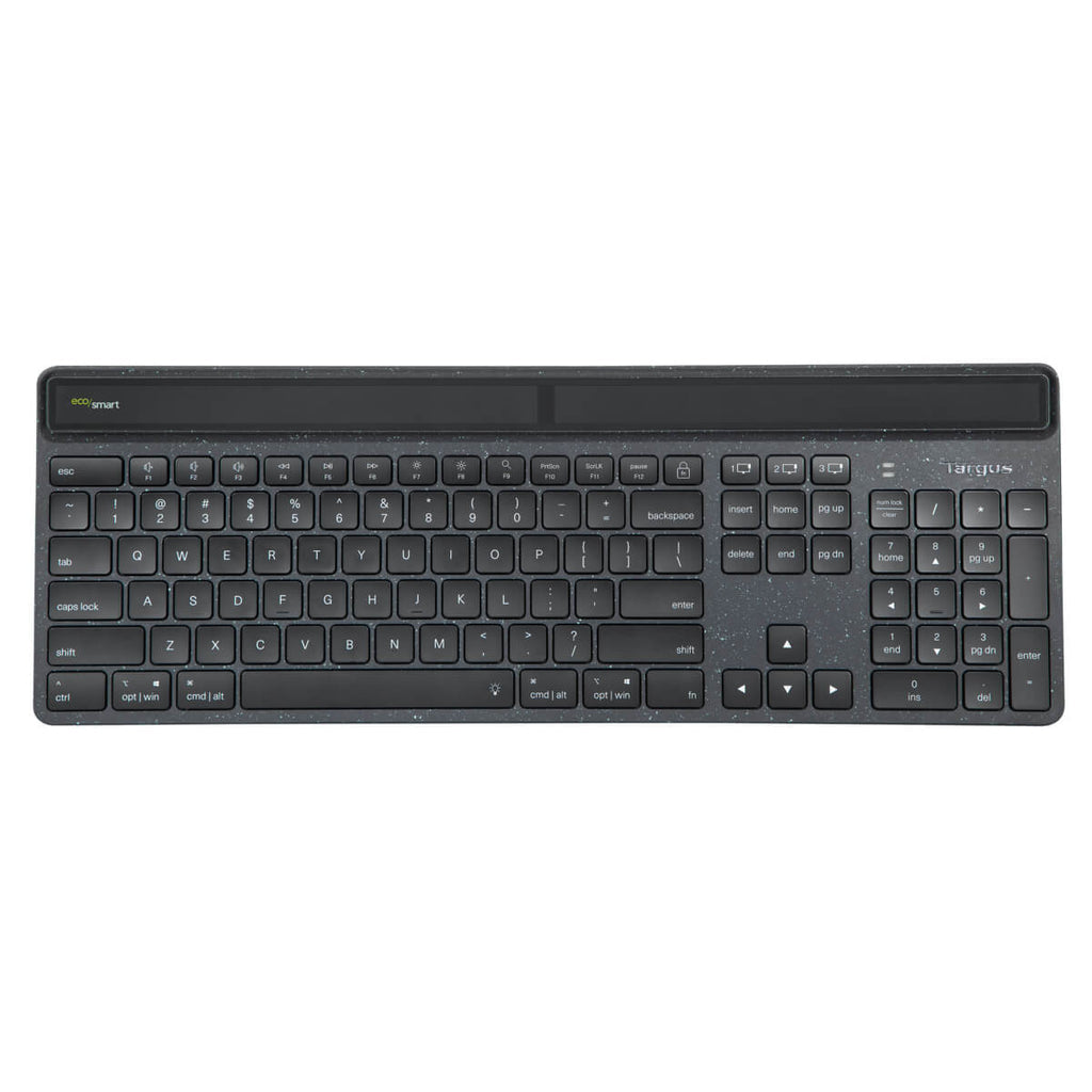 Targus Sustainable Energy Harvesting EcoSmart clavier Universel Bluetooth QWERTY Nordique Noir